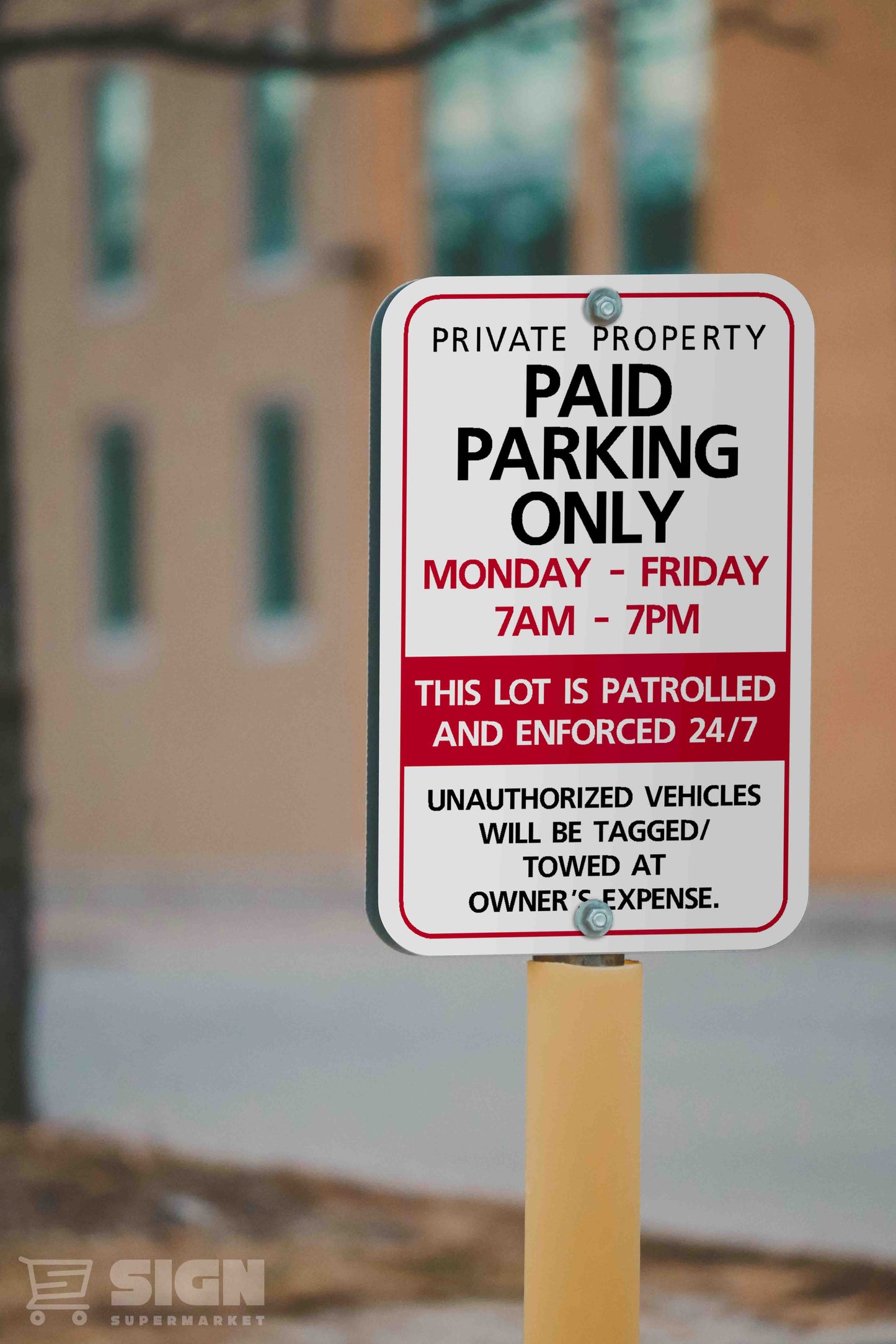 Paid Parking Only 12" x 18"