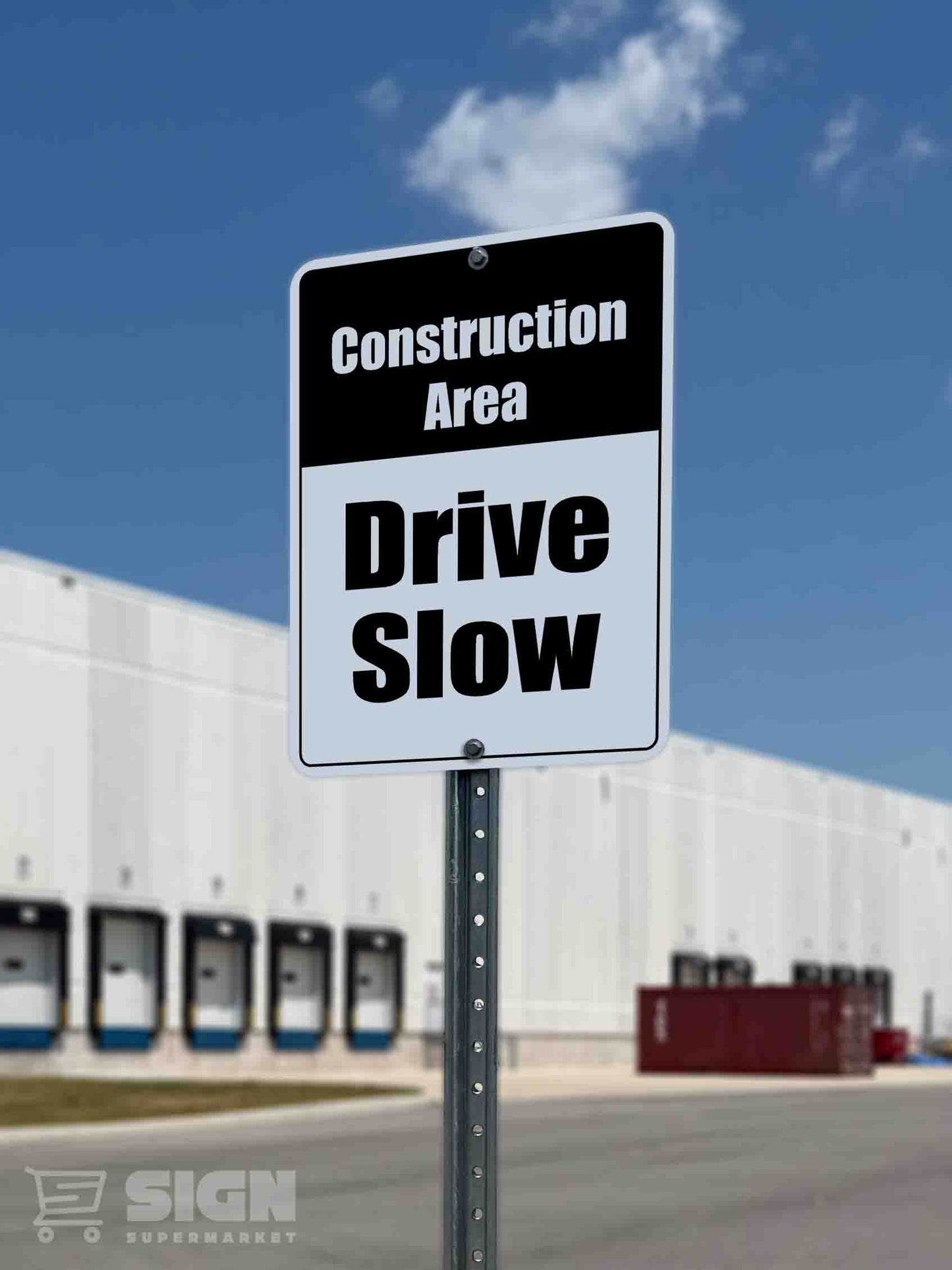 Construction Area Drive Slow 18" x 24"