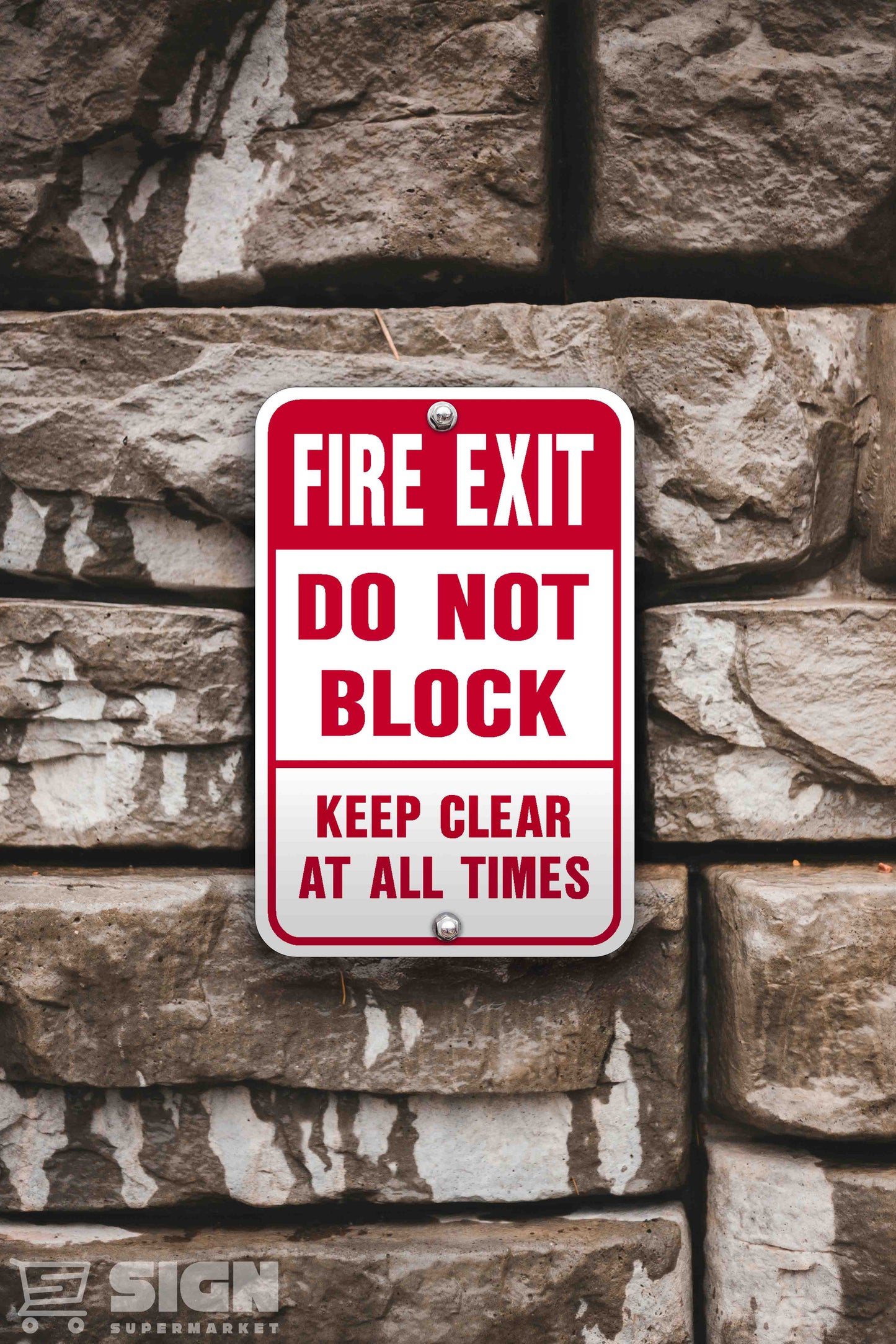 Fire Exit Do Not Block 12" x 18"