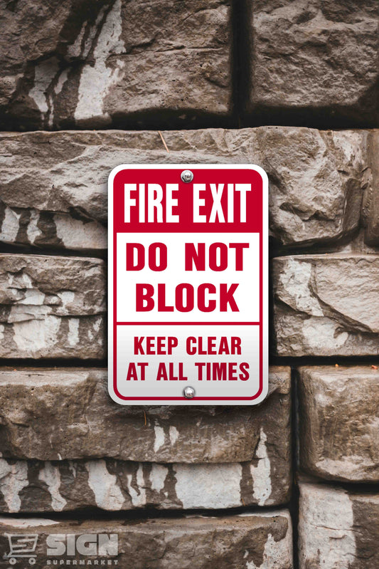 Fire Exit Do Not Block 12" x 18"
