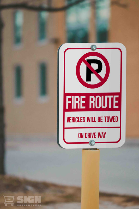 Fire Route Vehicles Will Be Towed 12" x 18"