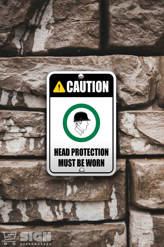 Head Protection Must Be Worn 12" x 18"