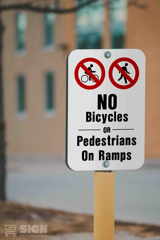 No Bicycles or Pedestrians 12" x 18"