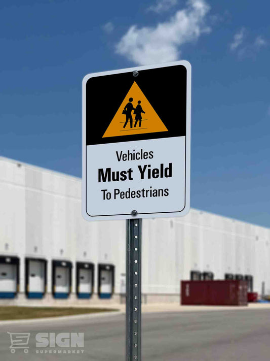 Vehicle Must Yield To Pedestrians 18" x 24"